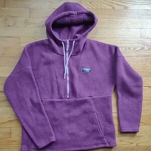 LL Bean Sweater Women’s M Katahdin Half Zip Sherpa Fleece Pullover Purple